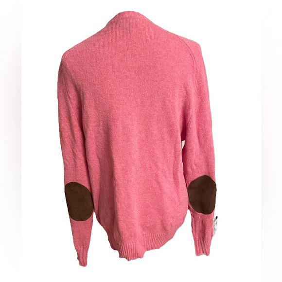 Bonobos 100% Lambswool Crewneck Sweater with Suede Elbow Patches - Picture 2 of 5